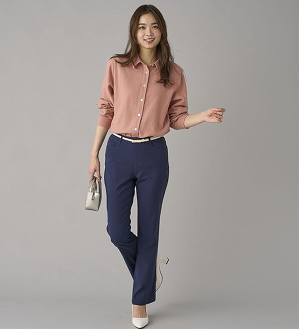 BELLUNA（ベルーナ）の「美脚見せ！冷感ストレッチフレアパンツ（フルレングスパンツ）」｜詳細画像