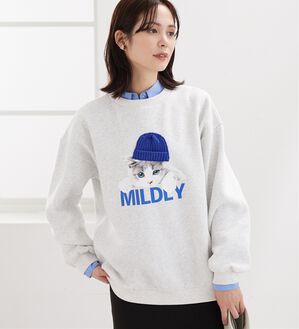 BELLUNA（ベルーナ）の「ニット帽ネコ裏起毛プルオーバー（カットソー）」｜詳細画像