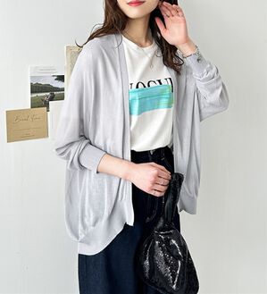 GeeRA（ジーラ）の「【冷房対策に】ひんやりUV対策！ドルマンカーディガン（ニットカーディガン）」｜アイスグレー
