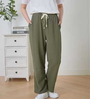 LAVIENNE（ラヴィエンヌ）の「新・毎日らくちんパンツ（フルレングスパンツ）」｜カーキ