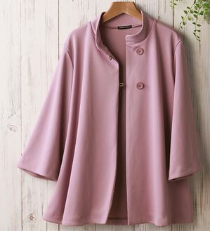 「日本製　サラッと快適ポンチョ風ジャケット（シャツ）」｜ローズグレー