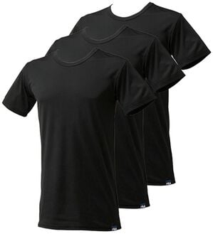 「【３枚組】＜フィラ＞ホットテック　柔らか裏起毛インナー（メンズ肌着・インナーウェア）」｜ブラック 半袖丸首