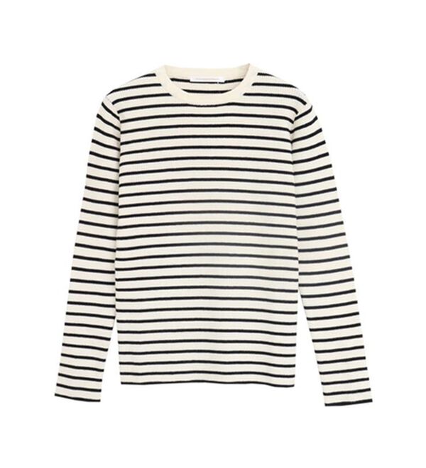 Pierrot（ピエロ）の「【選べるネック】袖ボタンリブニット（ニット・セーター）」｜詳細画像