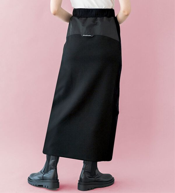 BELLUNA（ベルーナ）の「【ＳＭＡＲＴ　ＥＣＯ　ＪＥＲＳＥＹ】異素材切替スカート（ロングスカート）」｜詳細画像