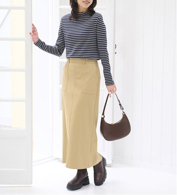 BELLUNA（ベルーナ）の「【選べる衿】肌に優しい綿１００％暖か発熱素材プルオーバー＜ベルホット　コットン＞（カットソー）」｜詳細画像