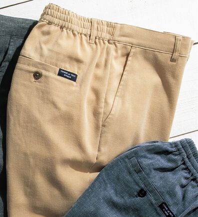 「＜コムルヴァン・オム＞「涼」感じる大人の麻入りイージーパンツ（メンズイージーパンツ）」
