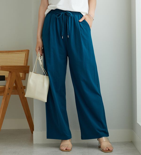 BELLUNA（ベルーナ）の「着心地楽々！綿１００％イージーパンツ（ワイドパンツ・ガウチョ）」｜詳細画像