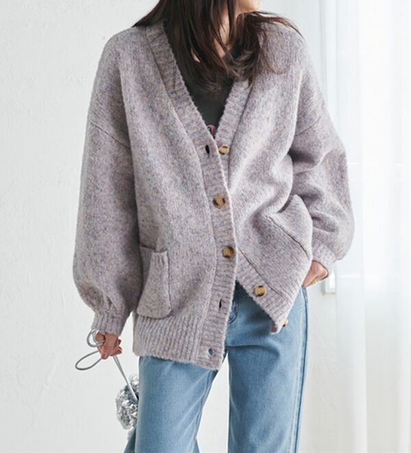 RANAN（ラナン）の「カラーオーバーカーディガン（ニットカーディガン）」｜詳細画像