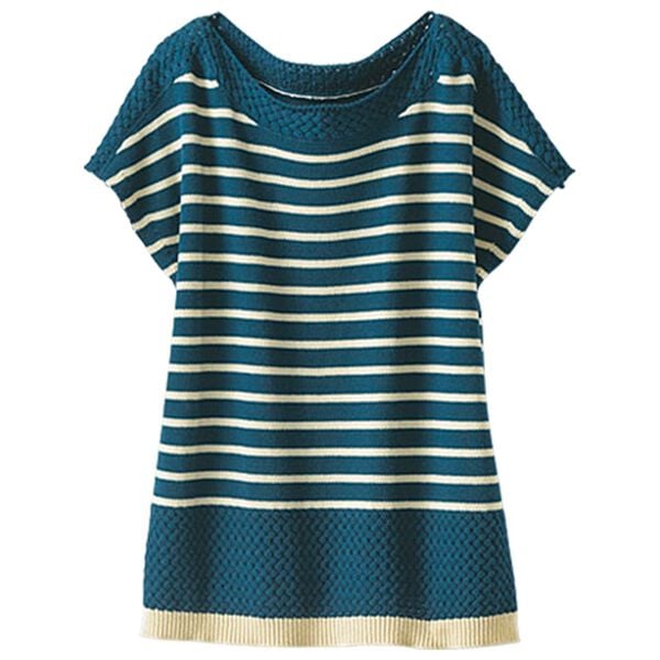 BELLUNA（ベルーナ）の「綿１００％ボーダーベストアンサンブル（アンサンブル）」｜詳細画像