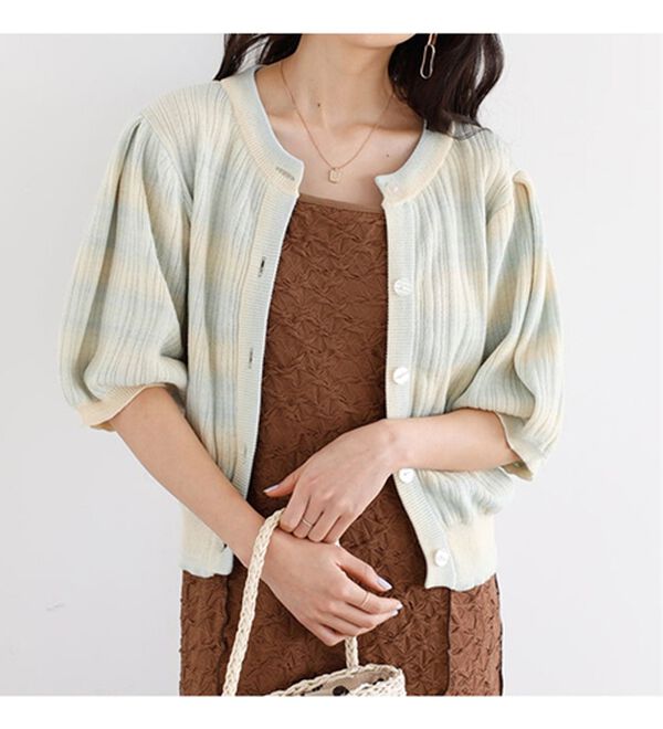 GeeRA（ジーラ）の「前後２ＷＡＹグラデーションニットカーデ（ニットカーディガン）」｜詳細画像