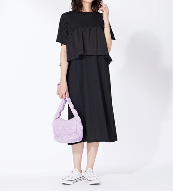 BELLUNA（ベルーナ）の「胸元フリルデザインワンピース（その他ワンピース）」｜詳細画像