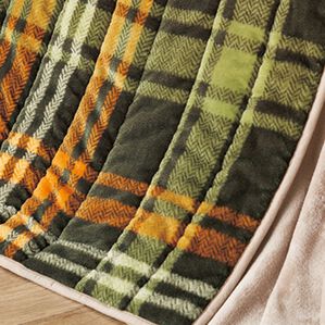 「極あったかダイニングこたつ布団（マット付）（こたつ布団）」｜チェックグリーン