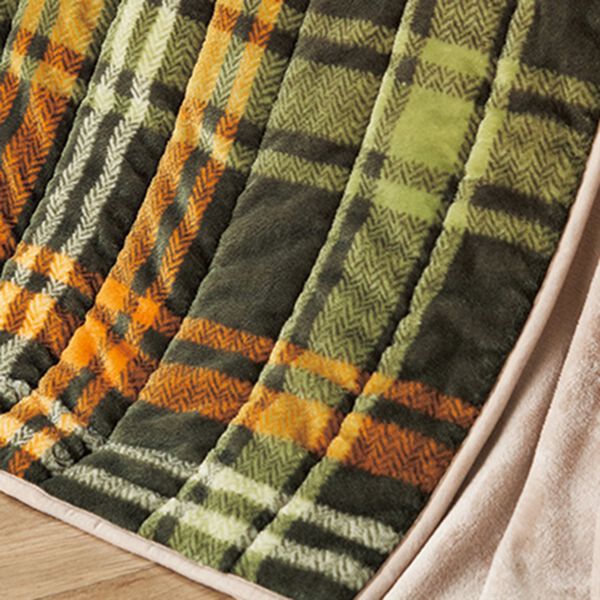 「極あったかダイニングこたつ布団（マット付）（こたつ布団）」｜チェックグリーン