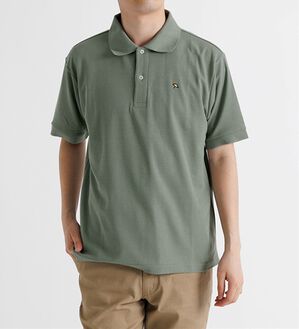 「＜アーノルド　パーマー＞ワンポイント刺しゅう鹿の子ポロシャツ（長袖・半袖）（メンズポロシャツ）」｜セージ