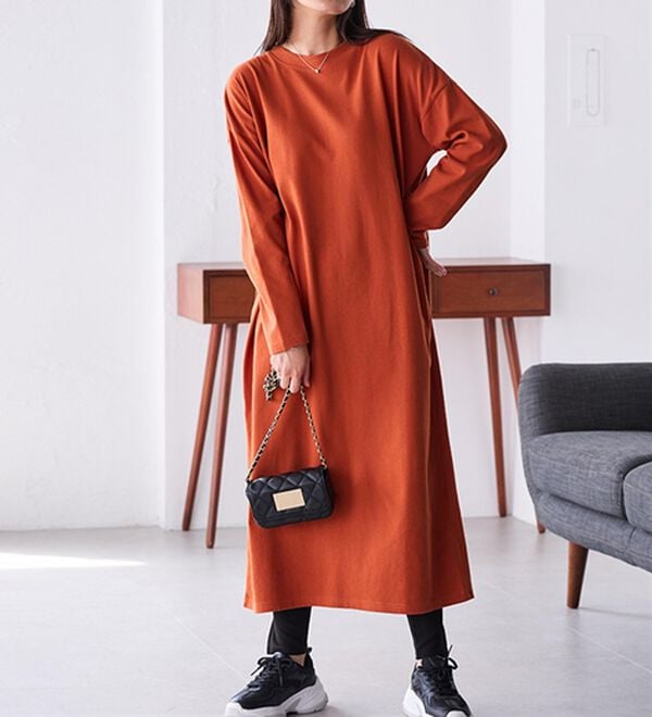 RANAN（ラナン）の「【レギンス付】＜ＢＣ＞綿１００％オーバーシルエットワンピース（その他ワンピース）」｜詳細画像