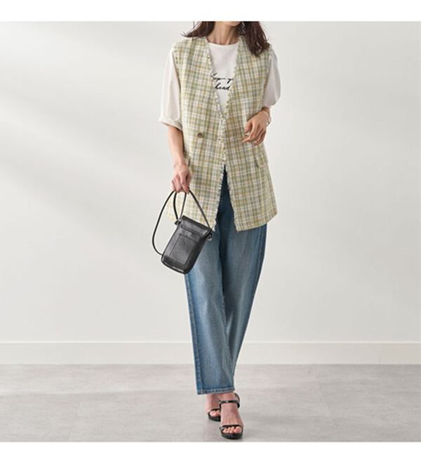 BELLUNA（ベルーナ）の「ファンシーツイード素材金ボタン使いジレ（ジレ）」｜詳細画像