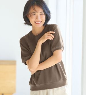 BELLUNA（ベルーナ）の「≪ＨｕｇＲｅａｍコットン≫裏毛半袖プルオーバー（カットソー）」｜詳細画像