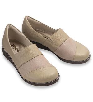 ルフラン（ルフラン）の「メディフィット５Ｅストレッチ切り替えスリッポン（スリッポン）」｜ベージュ