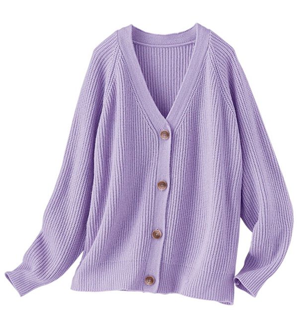 BELLUNA（ベルーナ）の「エコ素材ゆったりあぜ編ニットカーディガン（ニットカーディガン）」｜詳細画像