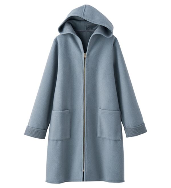 BELLUNA（ベルーナ）の「裏あぜ素材フードデザインコート（ロングコート）」｜詳細画像