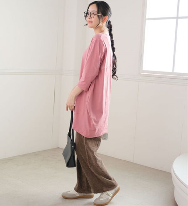 A HAPPY MARILYN（アハッピーマリリン）の「【Ｍ～８Ｌ】長袖・七分袖・半袖 コクーン シルエット チュニック（チュニック）」｜詳細画像