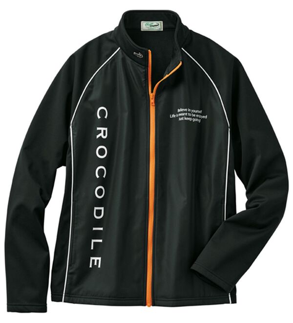 「＜クロコダイル＞防風テック裏フリースジャケット（メンズジャケット）」｜ブラック