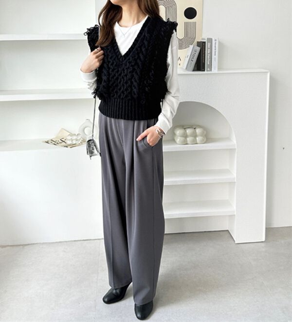 GeeRA（ジーラ）の「フリンジニットベスト（ベスト）」｜詳細画像