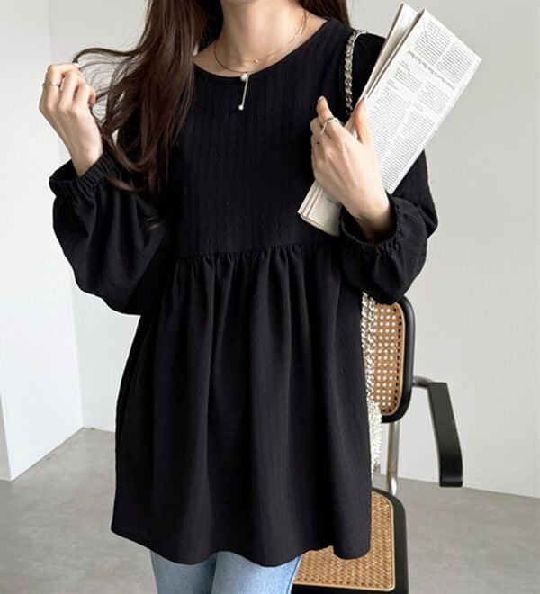 GeeRA（ジーラ）の「前後２ＷＡＹリボンペプラムチュニック（チュニック）」｜詳細画像