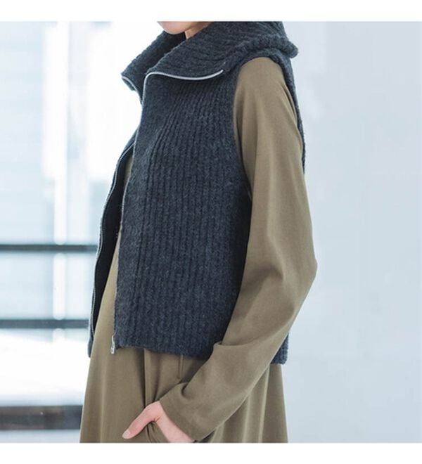 RANAN（ラナン）の「ファスナー付ニットベスト（ベスト）」｜詳細画像