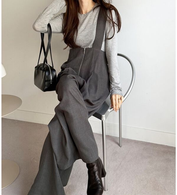 GeeRA（ジーラ）の「フロントジップハイウエストサロペット（オールインワン）」｜詳細画像