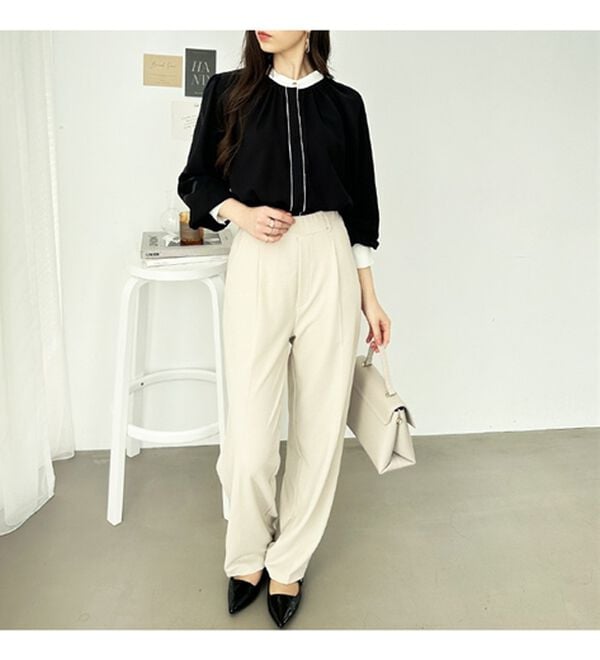 GeeRA（ジーラ）の「前後２ＷＡＹバイカラーブラウス（ブラウス）」｜詳細画像