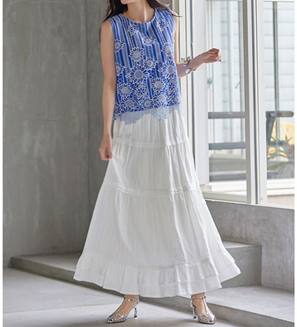 RANAN（ラナン）の「ひんやり！レース使いプルオーバー（ブラウス）」｜詳細画像