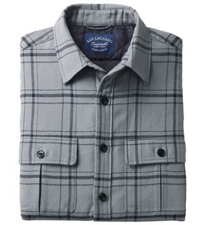 「アウター要らずの中わた入り暖かシャツ（メンズシャツ）」｜グレー