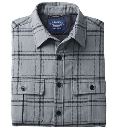 「アウター要らずの中わた入り暖かシャツ（メンズシャツ）」