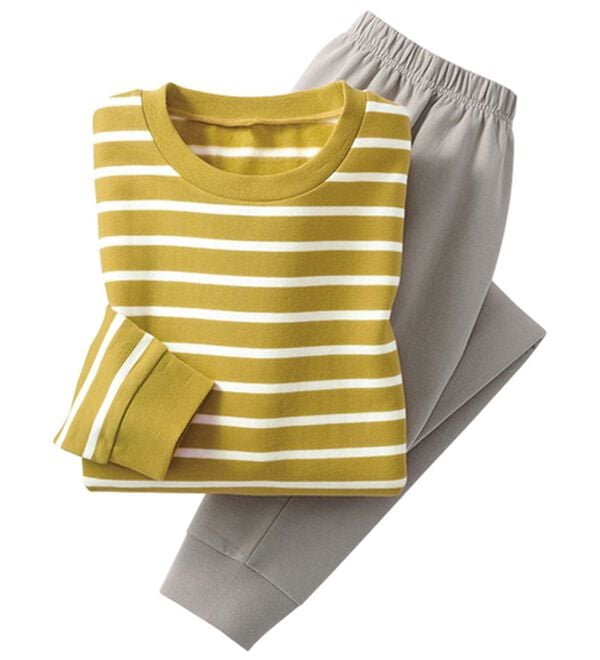 LAVIENNE（ラヴィエンヌ）の「綿混裏シャギーボーダーパジャマ（パジャマ・ルームウェア）」｜マスタード