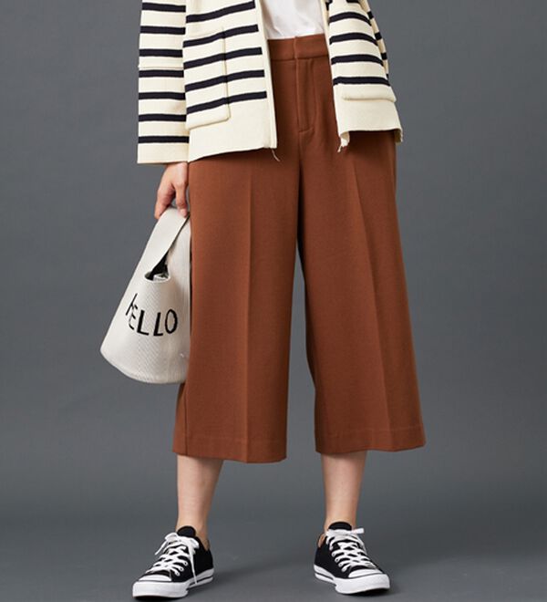 BELLUNA（ベルーナ）の「サマ見え（スーパーウォーム）ウール調センタープレスクロップドパンツ（クロップドパンツ）」｜詳細画像