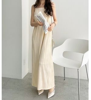 GeeRA（ジーラ）の「ウェーブジャガードキャミワンピース（その他ワンピース）」｜アイボリー