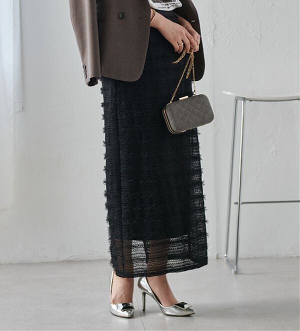 RANAN（ラナン）の「フリルレースナローロングスカート（ロングスカート）」｜詳細画像