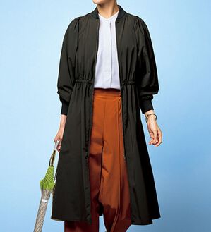 VINNO（ヴィノ）の「シャカ伸び！はっ水ロングブルゾンコート（ロングコート）」｜詳細画像