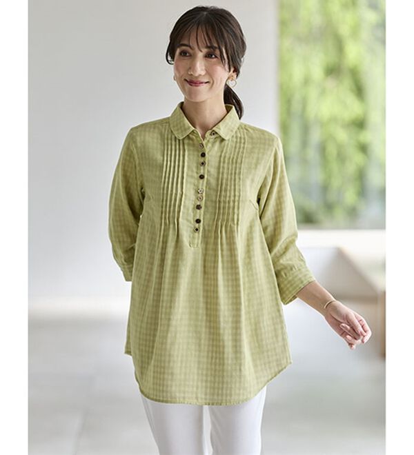 綿100％ダブルガーゼブラウス - ベルーナ【公式】