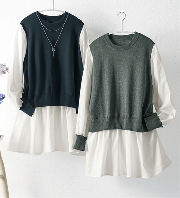 BELLUNA（ベルーナ）の「【２枚組】ベストドッキングチュニック（チュニック）」｜2枚組