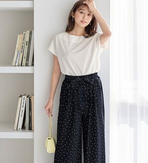 alotta（アロッタ）の「【２点セット】ひんやり涼しいこなれセットアップ（セットアップ）」｜オフホワイト／ドット