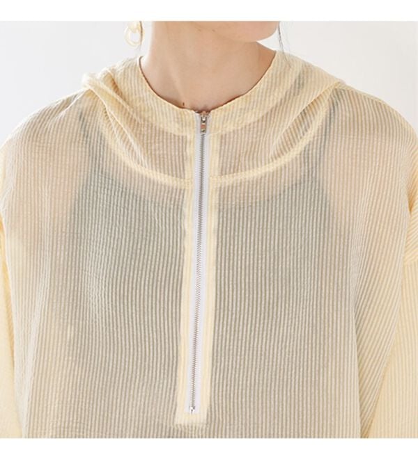 GeeRA（ジーラ）の「シアー素材ストライプアノラックパーカー（パーカー）」｜詳細画像