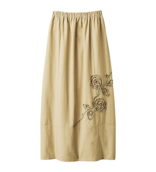 ルフラン（ルフラン）の「【２色組】コード刺しゅうコクーンスカート（ひざ丈スカート）」｜詳細画像