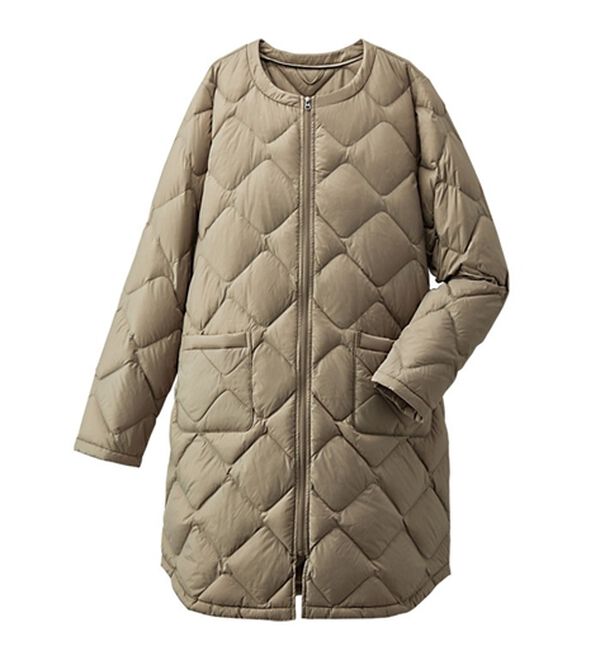 BELLUNA（ベルーナ）の「洗える！軽量ダウンノーカラーコート（ポーチ付）（ハーフコート）」｜詳細画像