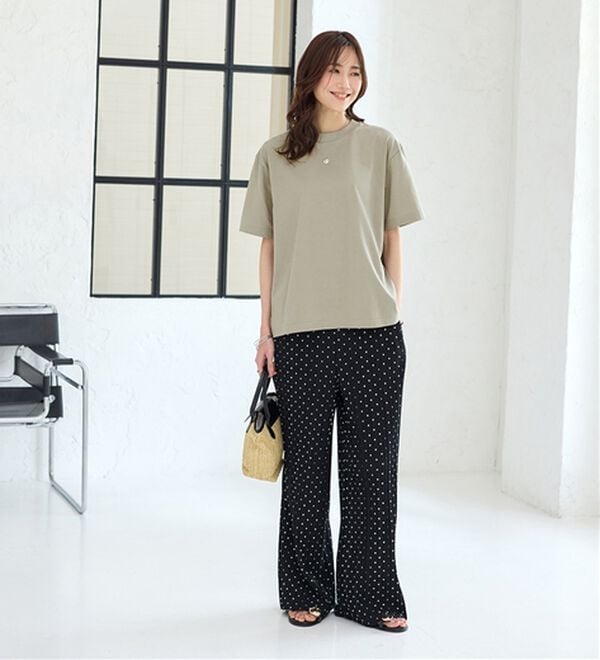 BELLUNA（ベルーナ）の「【汗ジミ対策◎】＜エアリーアイスコットン＞オーバーサイズＴシャツ【選べる袖丈】（カットソー）」｜詳細画像
