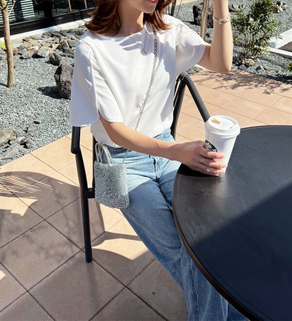 GeeRA（ジーラ）の「スリット入りフレアースリーブＴブラウス（ブラウス）」｜詳細画像