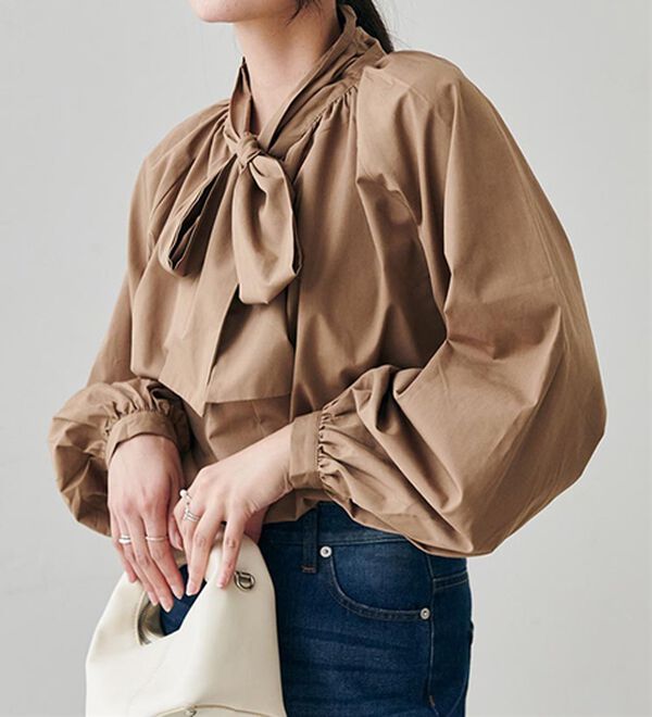 RANAN（ラナン）の「ボリュームボウタイブラウス（ブラウス）」｜詳細画像