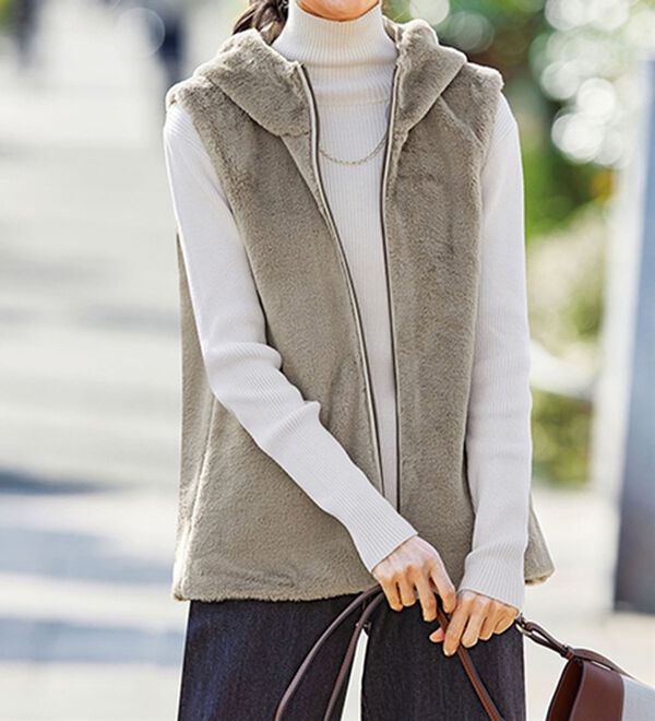 BELLUNA（ベルーナ）の「２枚組！秋冬に使える万能アウター（ハーフコート）」｜詳細画像