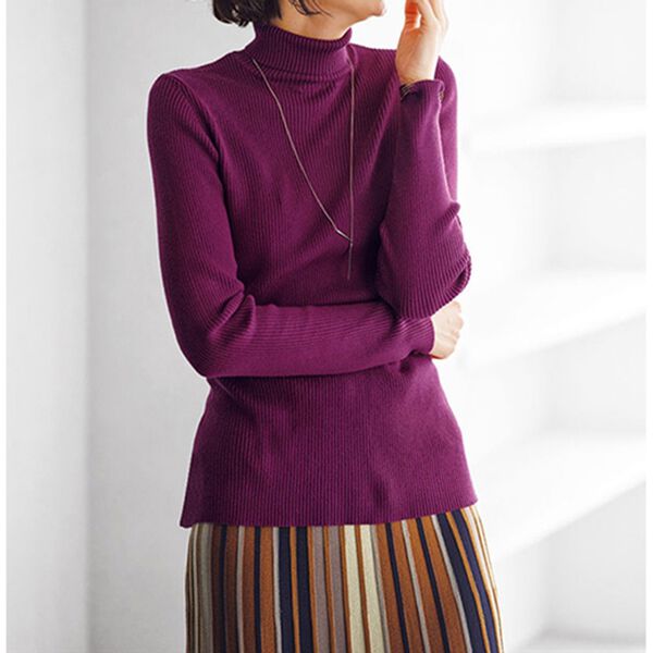 BELLUNA（ベルーナ）の「もちもちタートルネックニットプルオーバー（ニット・セーター）」｜詳細画像